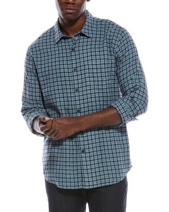 Vince Classic Check Linen-Blend Shirt