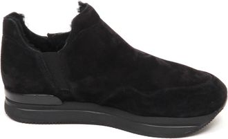 Hogan Schoen met bontvoering- slip-on model- high top - Dames - Sneakers - Zwart - 40 EU - Su&egrave;de - Schoenen