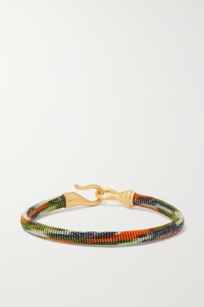 Ole Lynggaard Copenhagen Bracciale In Oro 18 Carati E Corda Life - Verde