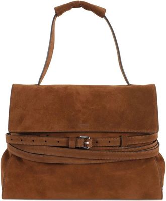 Moschino Tie Me Suede Tote - Dames - Handtassen - Bruin - ONE Size - Katoen - Tassen