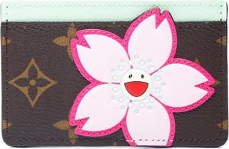 Louis Vuitton x Takashi Murakami 2021-2025 canvas pasjeshouder met monogram - Bruin