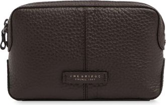 The Bridge Manfredi Dark Brown Grained Leather Pouch