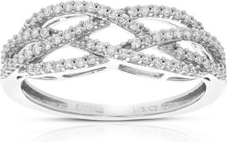 Vir Jewels 1/3 cttw Lab Grown Diamond Wedding Band in Sterling Silver For Women