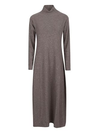Antonelli lumiére high-neck midi dress - women - Wool/Alpaca - S - Grey