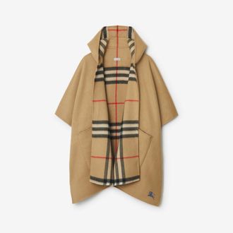 Burberry EKD Cashmere Hooded Cape, Size: OS