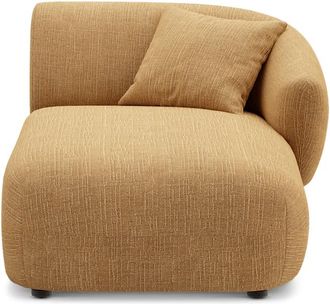 Castlery Auburn Right Chaise Customized, (Washed Chenille) Caramel, Machine Washable, Modular Sofa for Brown