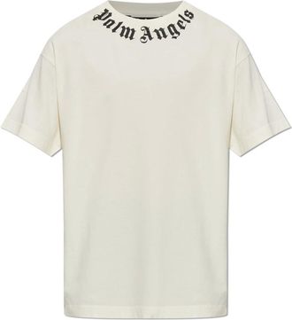 Palm Angels Tops, Heren, Geel, 2Xl, Katoen, Katoenen T-shirt Met Logo