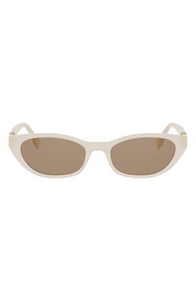 Fendi Baguette 54mm Cat Eye Sunglasses in Ivory /Brown at Nordstrom