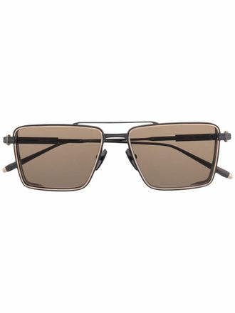Akoni Sprint square-frame sunglasses - unisex - Titanium - 55 - Black