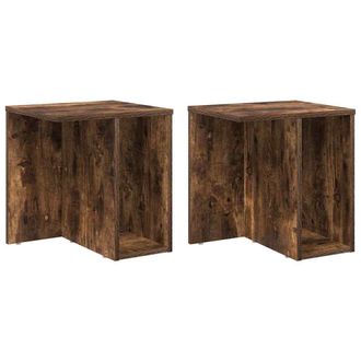 vidaXL Mesa Auxiliar 2 Pcs Roble Ahumado 37 X 32 X 40 Cm Vidaxl
