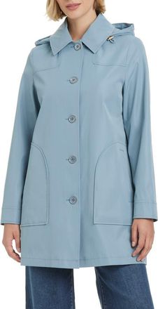 Kate Spade New York Water Resistant Coat with Removable Hood in Swordfish at Nordstrom, Size X-Large