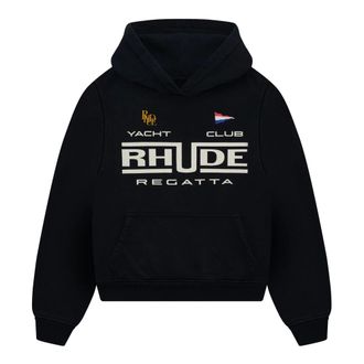 Rhude Hoodies, male, Black, Size: L Cotton Hoodie