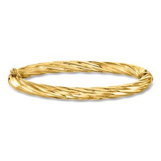 Ross-Simons Italian 6mm 18kt Gold Over Sterling Twisted Bangle Bracelet