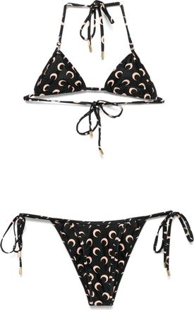 Marine Serre Bikini met maanprint - Zwart