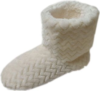 Generic Womens Bootie Slippers - Warm Plush House Boots for Women, Soft Fleece Lined Indoor Footwear, Non Slip Memory Foam Winter Slippers, Cozy Ankle High De