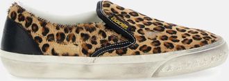 Golden Goose Leopard Print Slip On Sneakers