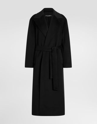 Dolce & Gabbana Double-breasted Coat In Wool - Woman Coats And Jackets Black 38