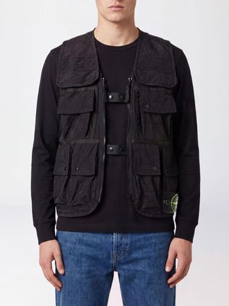 Stone Island Gilet utility in nylon con scollo a V e tasche a toppa