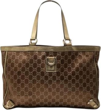 Gucci Pre-owned Fabric Tote - Dames - Vintage Shopper - Bruin - ONE Size - Vintage