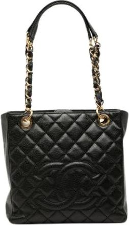 Chanel Pre-owned Caviar Petite Shopping Tote - Dames - Vintage Schoudertas - Zwart - ONE Size - Leer - Vintage