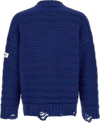 Maison Margiela Virgin Wool Blend Cardigan - Blue