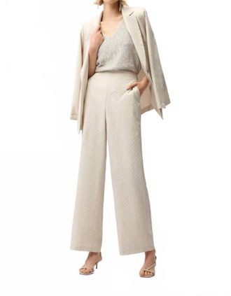 Joseph Ribkoff Geometric Textured Pull-On Wide Leg Pants In Moonstone