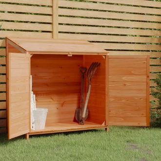 vidaXL Cobertizo De Jard&iacute;n Madera De Abeto Maciza Marr&oacute;n 102x52x112 Cm Vidaxl