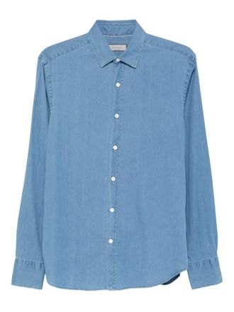 Canali long-sleeve denim shirt - Blue