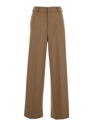 Pantaloni Torino Beige Five Pocket Trousers In Wool Blend Woman