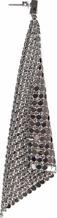 Paco Rabanne Womens Earrings Pixel Flow Silver Chainmail Brass