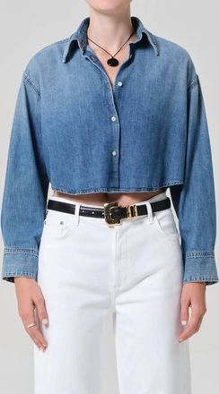 Citizens Of Humanity Ana Cropped Shirt In Somerset