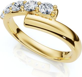 Pompeii3 Bypass 3/8Ct Diamond Fashion Anniversary Ring 14k Gold or Platinum Lab Grown