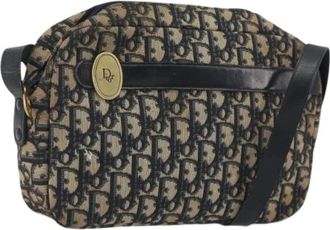 Dior Pre-owned Vintage Trotter Canvas Shoulder Bag - Dames - Vintage Schoudertas - Blauw - ONE Size - Leer - Vintage