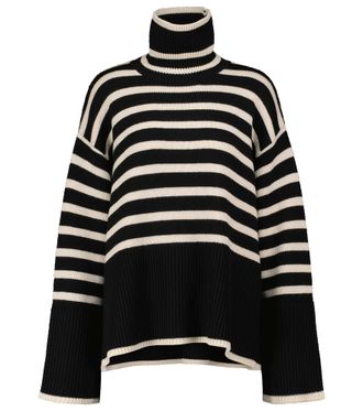 Toteme Striped turtleneck wool-blend sweater