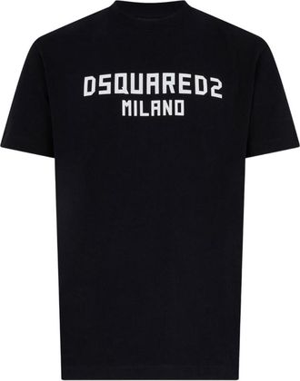 Dsquared2 Black Crewneck Logo Print T-Shirt