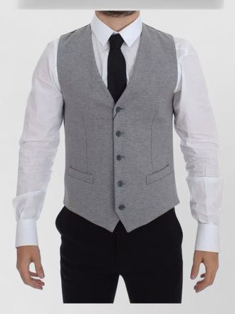 Dolce & Gabbana cotton stretch v-neck dress waistcoat