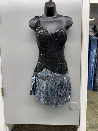 Primavera Womens Sequined Dress In Black