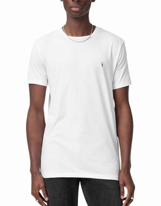 AllSaints Allsaints Mens ALL SAINTS Mens T Shirts Tonic Crew Neck Short Sleeve Rumskull Plain Casual Tops - White - Size: 38