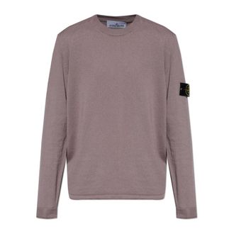 Stone Island Round-neck Knitwear, male, Purple, Size: 2XL Crew Neck Sweater