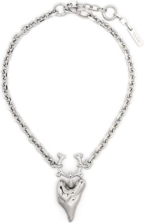 VANN small heart choker necklace - unisex - Brass/Sterling Silver - One Size