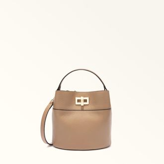 Furla Amelia Borsa A Secchiello L Toffee Pelle Di Vitello Granata Donna