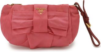 Prada Pink Nylon Leather Pouch (Pre-Owned)
