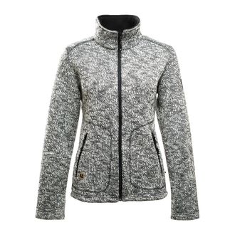 Deproc Strickfleecejacke DEPROC ACTIVE WILLMORE MELANGE WOMEN, Damen, Gr. 50 (XL), grau, 90% Polyester; 10% Wolle, tailliert, gerader Abschluss, Jacken Stric