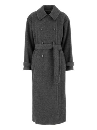 A.P.C. belted double-breasted wool coat - women - Wool/Viscose - 34 - Grey