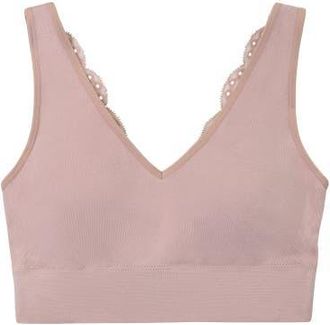 BraBar/Boutique Soft Reversible V Lace Bralette in Pale Mauve at Nordstrom, Size Small