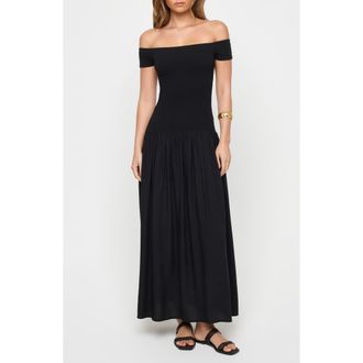 L*Space Going Steady Off the Shoulder Cover-Up Dress in Black at Nordstrom Rack, Size X-Large