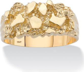 Palm Beach Jewelry Mens Solid 10k Yellow Gold Nugget Ring