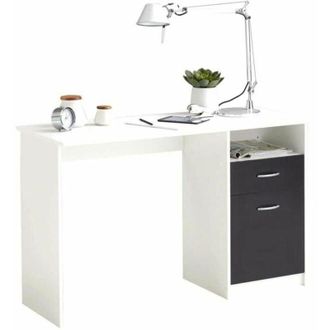 FMD Scrivania FMD JACKSON Bianco Nero 123 x 76,5 x 50 cm Legno