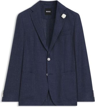 BOSS Slim-fit jacket in a linen blend