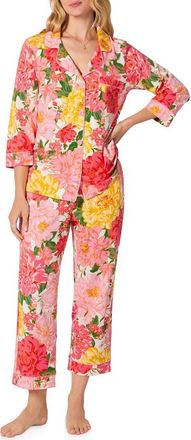 Bedhead Pajamas Print Long Sleeve Stretch Organic Cotton Jersey Crop Pajamas in Garden Fresh at Nordstrom, Size X-Small